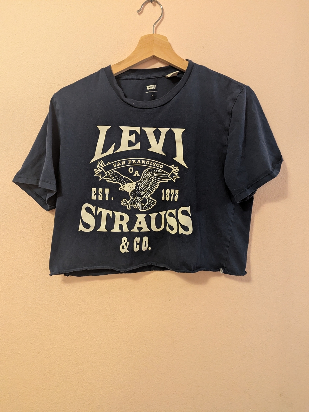 Levi's Womens' Navy Logo Crop Tee - Levi Strauss & Co.